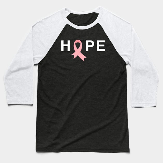 Hope Pink Ribbon Breast Cancer Awareness Baseball T-Shirt by Jasmine Anderson